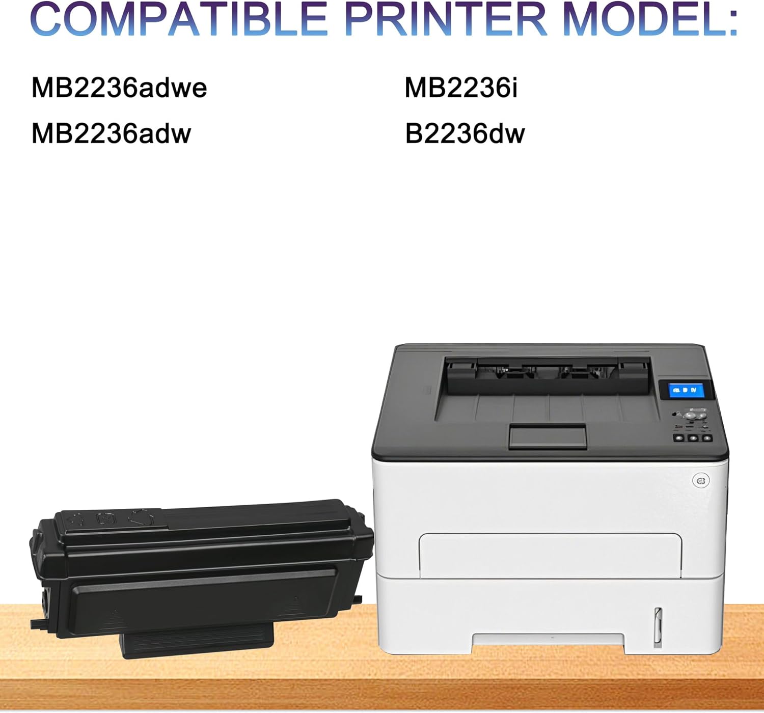 B221H00 High Yield Toner Cartridge with Chip (1-Pack) - Lvan Compatible B221H00 Black Toner Cartridge Replacement for LMK MB2236adwe MB2236i MB2236adw B2236dw Printer