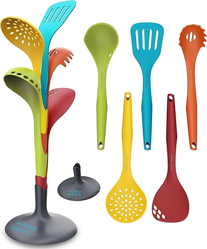 Home Hero Juego de utensilios de cocina de 6 piezas, juego de utensilios de cocina anidados, sin BPA, para el primer hogar, artículos esenciales