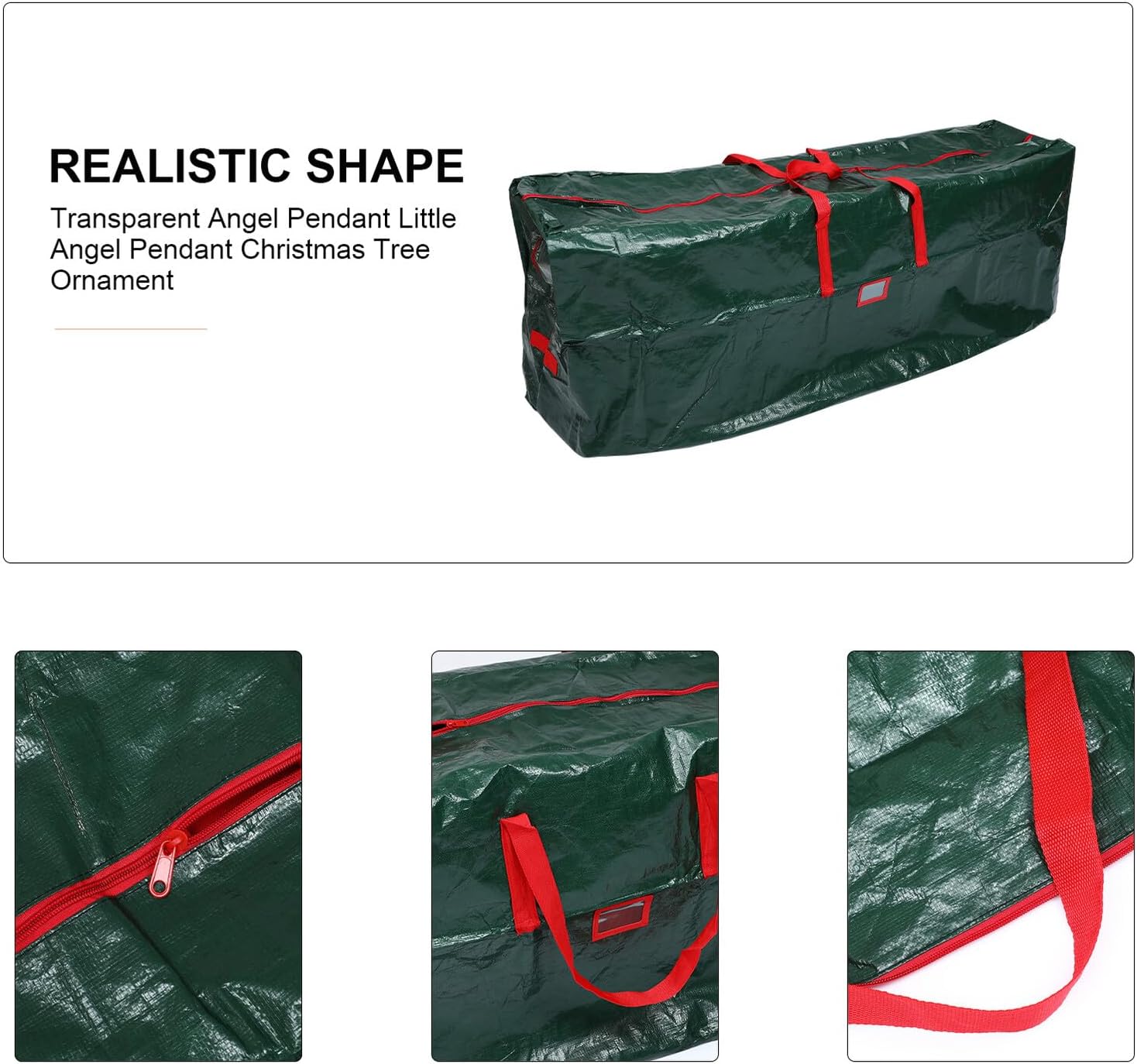 Cabilock Christmas Tree Storage Bag Zipper Organizer Dustproof Sealed Xmas Tree Tote Bag 165cm×38cm×76cm Green Holiday Storage for Home