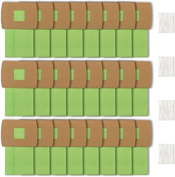 24 Pack PKBB12DW Vacuum Bags Fit for Oreck Canister Bags, Compatible with PKBB12DW AK1BB8A BB180 BB280 BB850 BB870 BB880 BB900 BB1000 MV160CC1600 with 6 Motor Filter