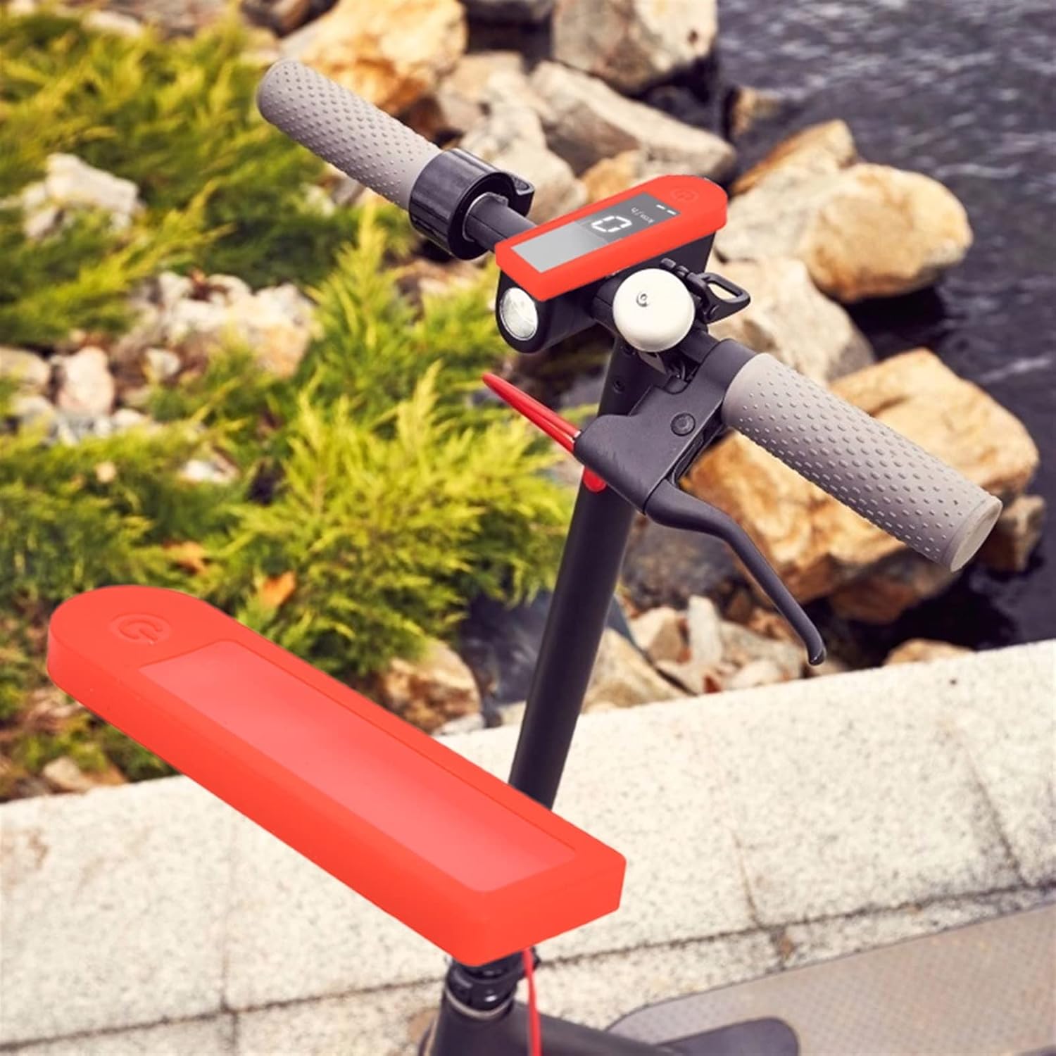 2pcs Professional Fit for Xiaomi Fit for M365 Waterproof Silicone Scooter Dashboard Panel Circuit Board Cover Electric Scooter Accessories (Color : Rojo)
