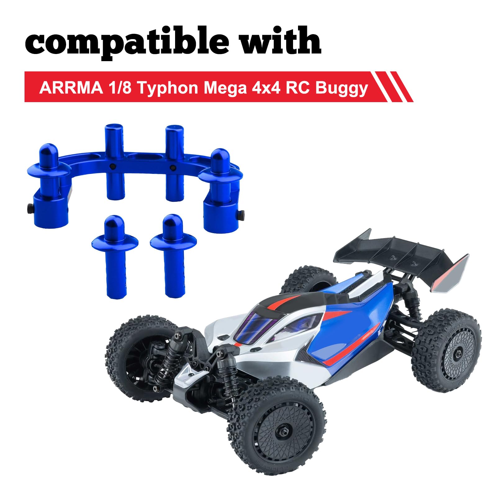 Soporte Trasero De Chasis De Aluminio Plateado Para Arrma Senton, Kraton, Typhoon 1/8 Y 1/10 - ¡Refuerza Tu Coche RC!