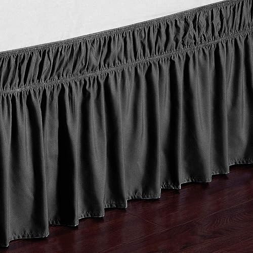 Miniatura 3 de Wrap Around Bed Skirts, 18 Inches Drop, Easy to Put On, Cotton Bedskirt Elastic Dust Ruffle Silky Soft & Wrinkle Free Classic Stylish Look in Your