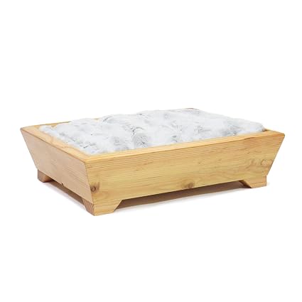 Moots Timber Pet Bed Light with Luxury Cushion, Platinum