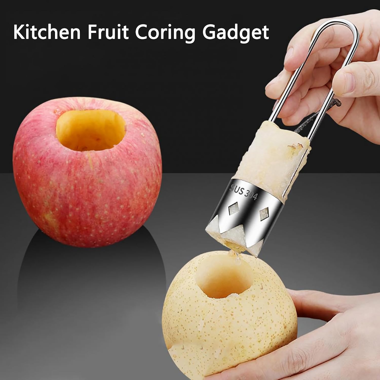 2pcs Pepper Corer Tool, Stainless Steel Fruit Vegetable Multi-Function Corer, for Apple, Pear, Jalapeno, Bell Pepper, Zucchini, Pepper Seed Corer Remover, Kitchen Gadget Juicing Accessories