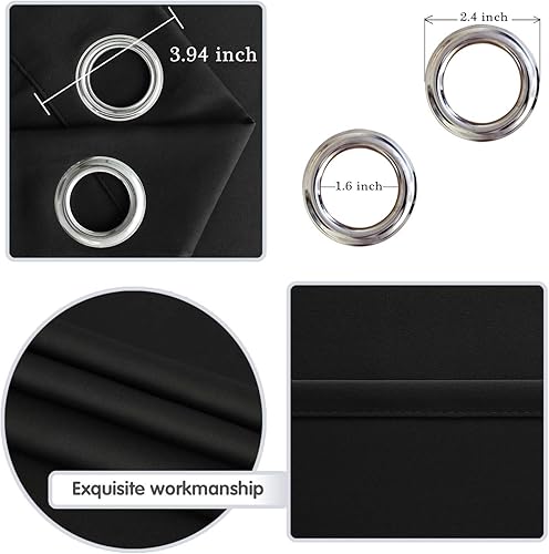 Miniatura 3 de DWCN Panel de cortina opaca para dormitorio, con aislamiento térmico, ahorro de energía, con ojales, para puerta de patio, cortina larga divisor de