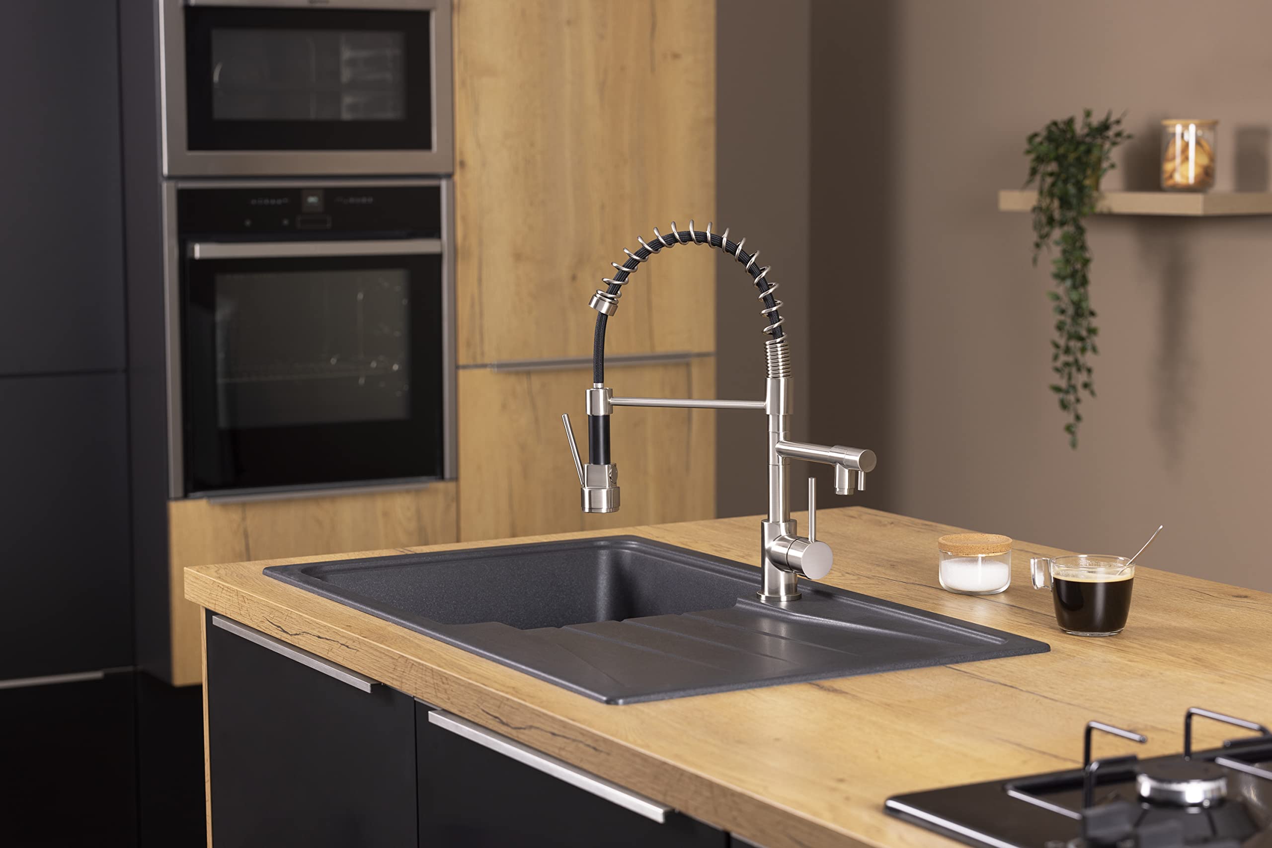 Mitigeur d'Evier Chef Double Sortie Inox Brossé OASIS by Eurosanit