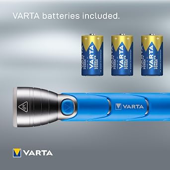VARTA LED Torch, Outdoor Sports F30, 2 Light Modes, IPX4, Blue