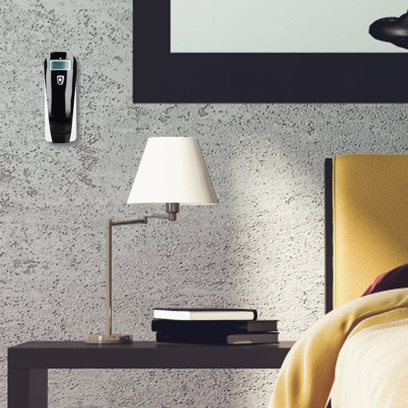BuyWeek Duftspender Automatisch, Wandmontage Automatischer Lufterfrischer Wandmontage Schwarz Raumerfrischer Badezimmer Aerosolspender