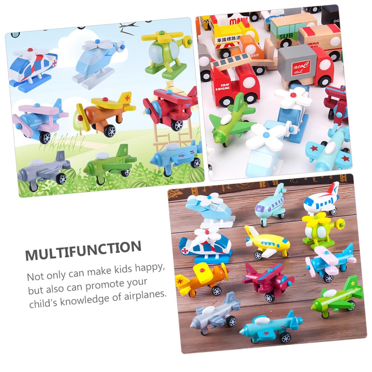 BESTonZON Mini Niños Juguete Avión para Piezas de Madera de 12