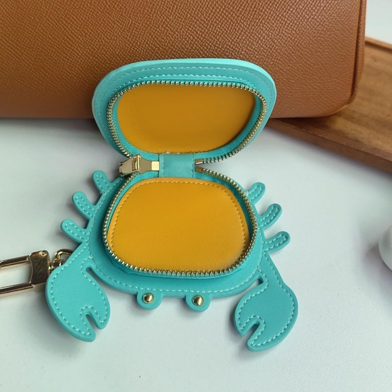 Cute Mini Coin Purse Keychain, Small Leather Zipper Wallet Accessories for Pouch Keyring Wallet Gifts for Girl, Pink