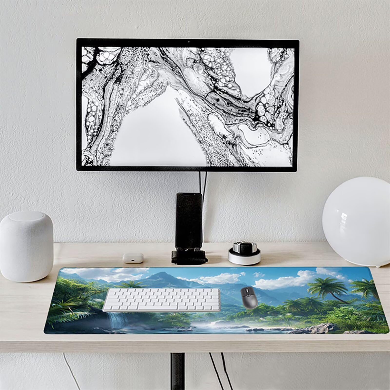 Bosque Alfombrilla Ratón Gaming XXL 1500x800x3mm, Alfombrilla Gaming Verde Mousepad con Base de Goma Antideslizante, Impermeable Desk Mat para Teclado y Raton, Accesorios Gaming Regalos de Hombre Z-9