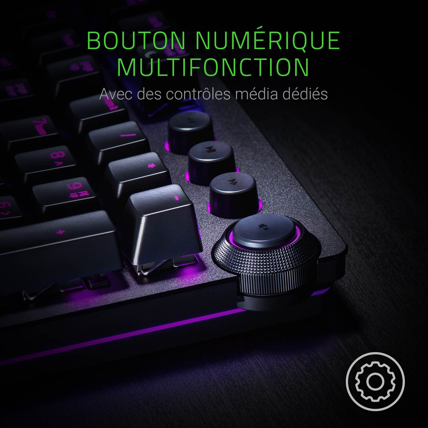 Razer Huntsman Elite (Purple Switch) - Clavier de Jeu avec commutateurs opto-mécaniques (contrôle Rotatif, Repose-Paume éclairé, RGB Chroma) Clavier AZERTY | Noir