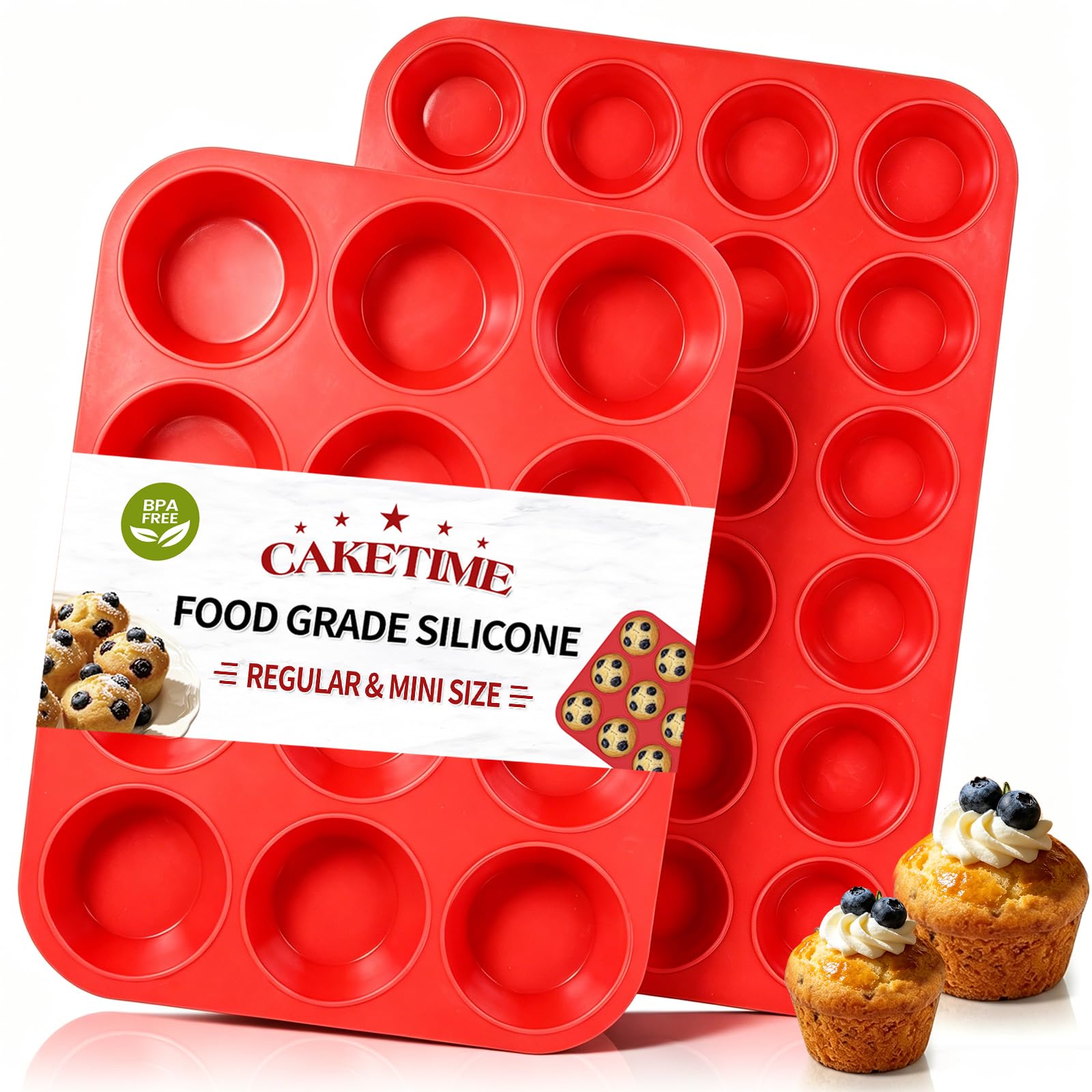 Silicone Muffin Pan - 12 Cup Baking Set -22