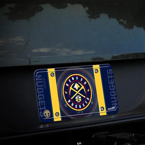 Miniatura 127 de Rico Industries Etiqueta de metal de baloncesto de la NBA de 6 x 12 pulgadas, ideal para camiones/coches/SUV