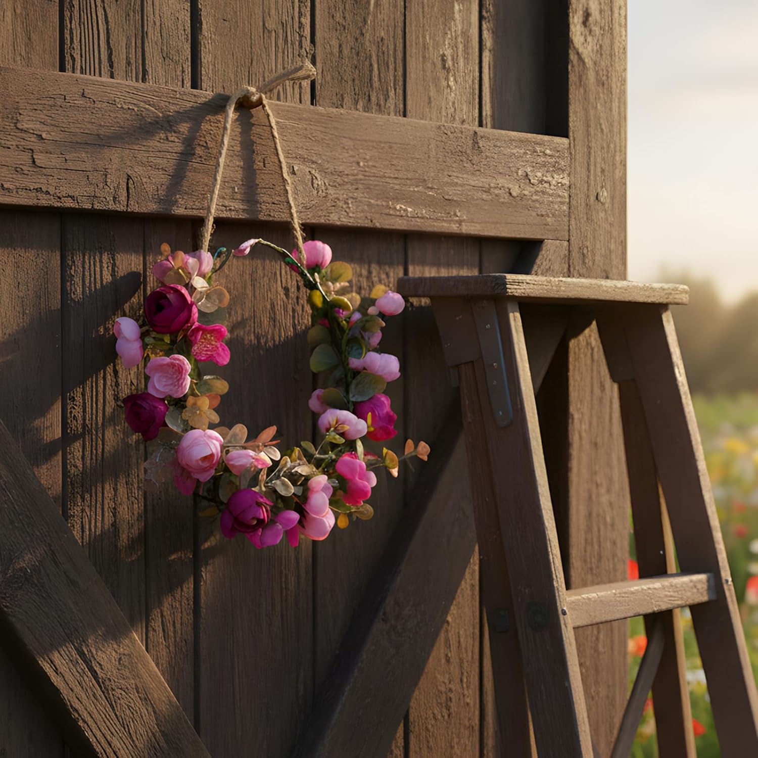 Pink Fairy Flower Crown, Artificial Rose Floral Headpiece, Woodland Forest Flower Headband, Renaissance Hair Accessory for Women Girls Maternity Birthday Wedding Festival Party Hairband - Image 6