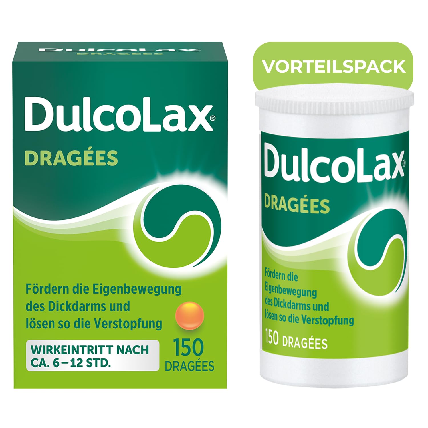 DulcoLax Dragées gegen Verstopfung | 150 Stk | Abführmittel bei Verstopfung mit Bisacodyl | Befreien planbar am nächsten Morgen | Gut verträglich | Wirken nach ca. 6-12 Stunden | Ohne Gewöhnungseffekt