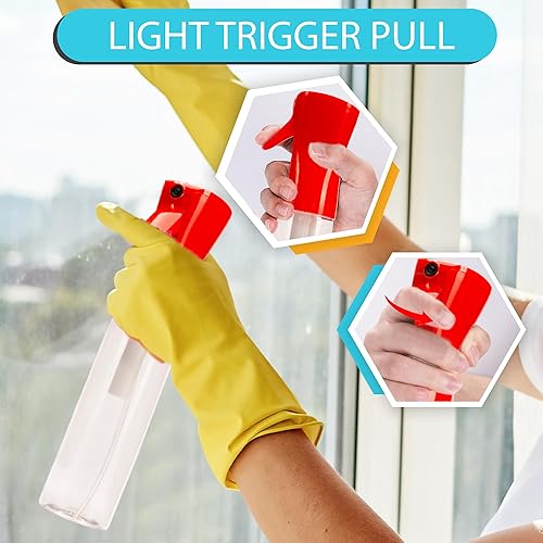 Miniatura 57 de Botella de spray continuo (300 ml/10.1 onzas – verde) pulverizador de agua de plástico vacío – Ultra fino recargable para el cabello, limpieza