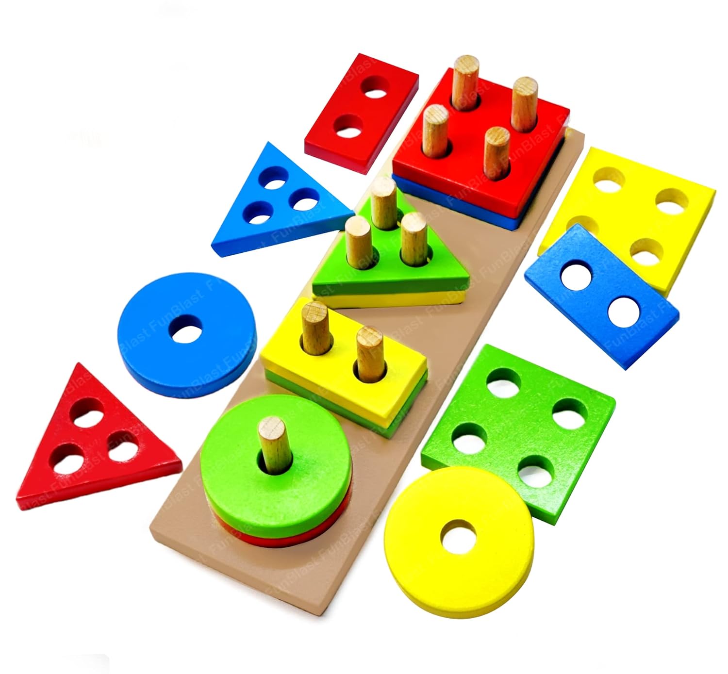 FunBlast Shape Sorting Toys Stacking Plugging Shape Matching Toy