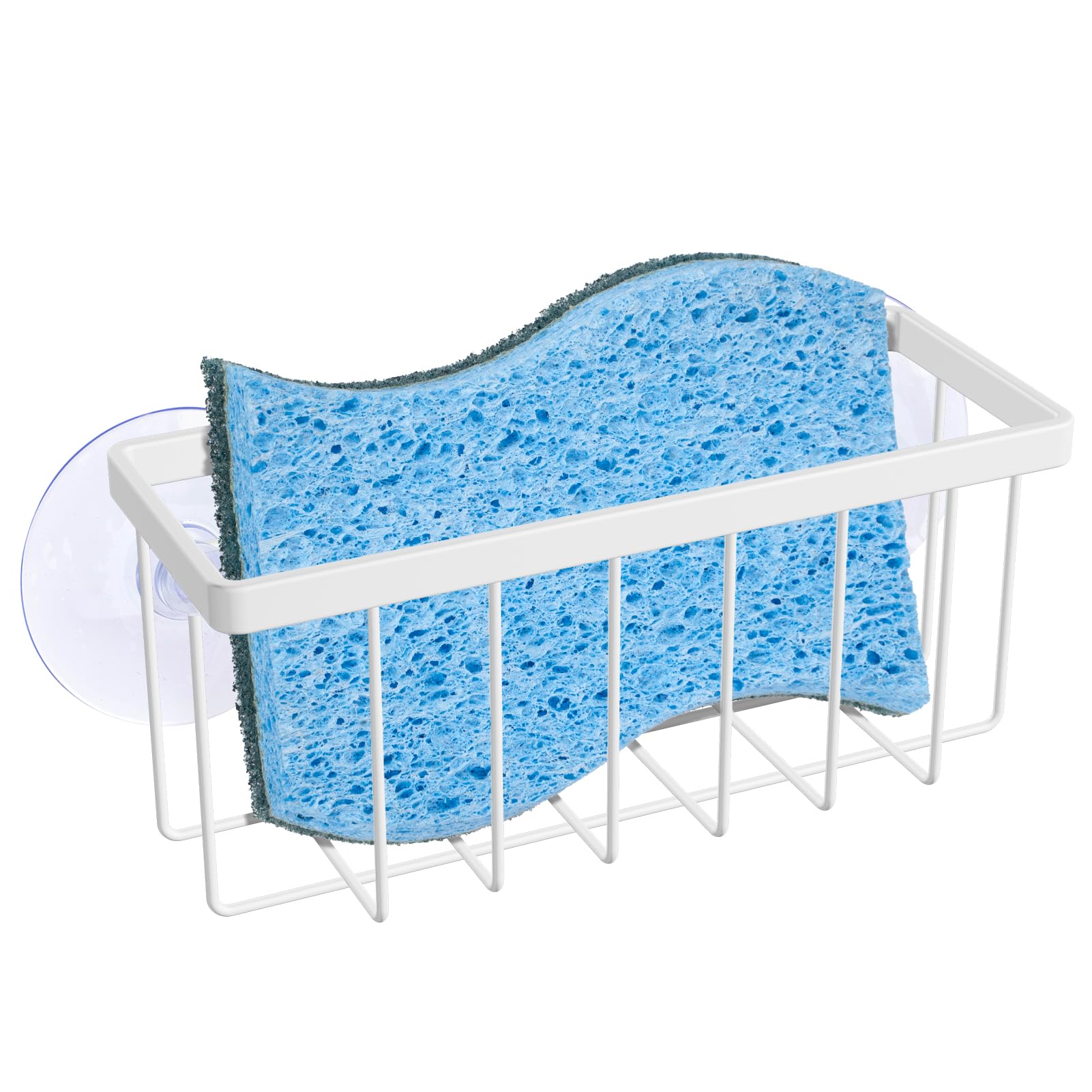 Kitchen Sponge Holder, Kitchen Sink Sponge Holder, Sponge Holder for Kitchen Sink Suction, Dish Sponge Holder (White)