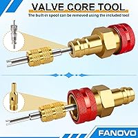 Vista 8 de Kit de adaptador R1234yf a R134a, R1234yf a R134a adaptadores de acoplador rápido de lado alto y bajo, adaptador R134a a R1234yf, kit de acopladores