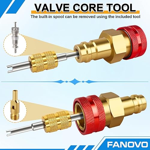 Miniatura 7 de Kit de adaptador R1234yf a R134a, R1234yf a R134a adaptadores de acoplador rápido de lado alto y bajo, adaptador R134a a R1234yf, kit de acopladores