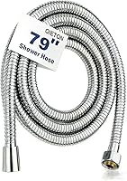 Vista 11 de Manguera de ducha manual flexible de acero inoxidable de 39 pulgadas, conectores de latón, duradera y flexible