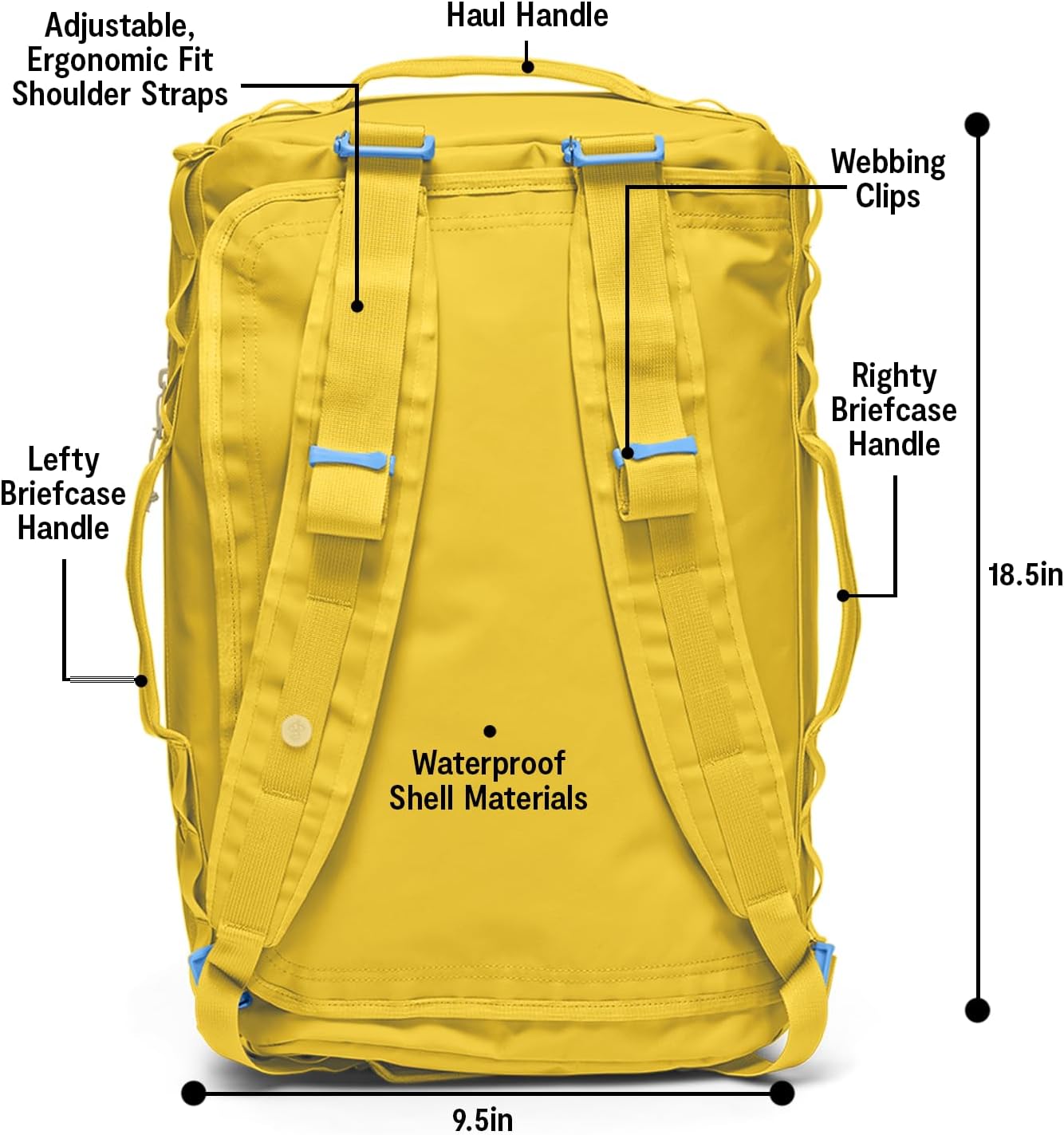 Baboon to the Moon Go-Bag Mini 32L | Detachable Straps, Small Duffle Bag for Travel, Gym Bag for Women, Men's Travel Bag, Duffel Bags for Traveling, Travel Duffel Bags for Men & Women (Amber) - Image 5