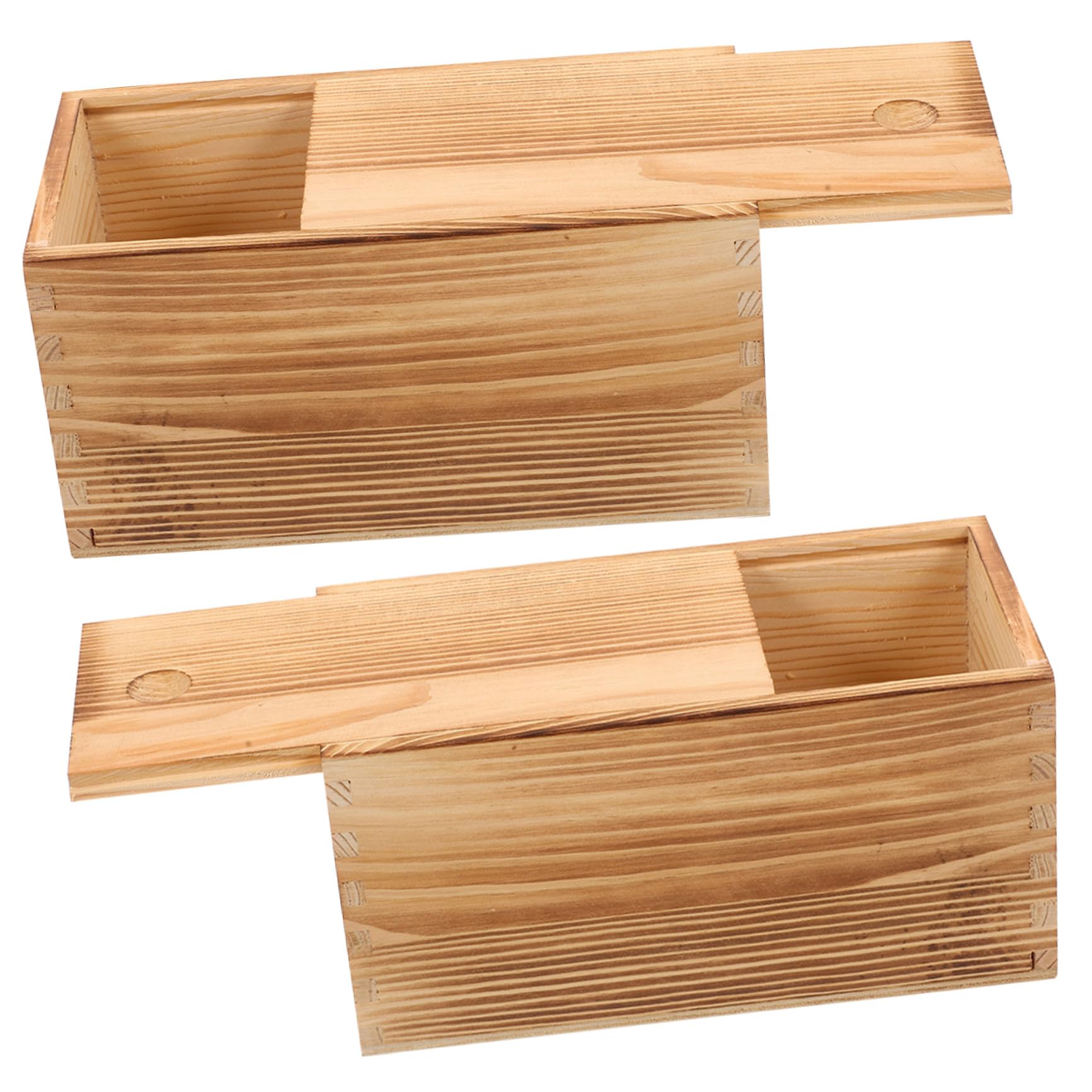 Boîte de rangement pour bijoux en bois robuste à couvercle coulissant Healvian
