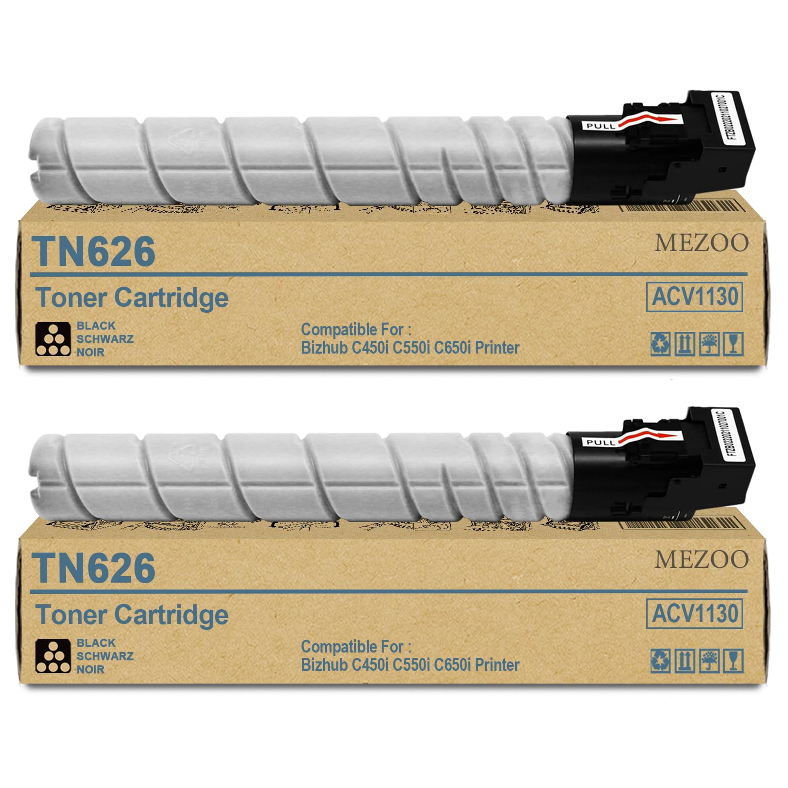 TN-626 TN626 TN628 TN-628 Black Toner Cartridge Replacement Konica Minolta TN626K TN628K ACV1130 Toner Cartridge Compatible for Konica Minolta Bizhub C450i C550i C650i Printers(2-Pack, 28,000 Pages)