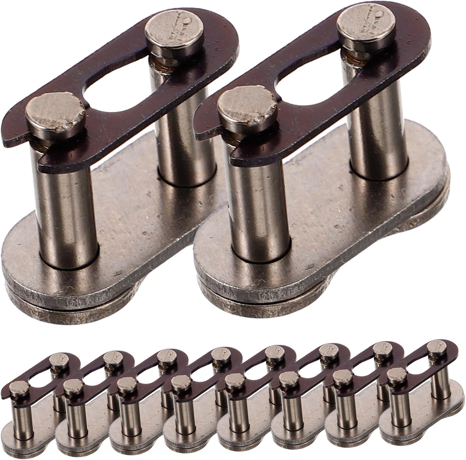 10pcs Motorcycle Chain Connector Link Double Rows Chain Buckles for Atv Off-road Dirt Connecting Links