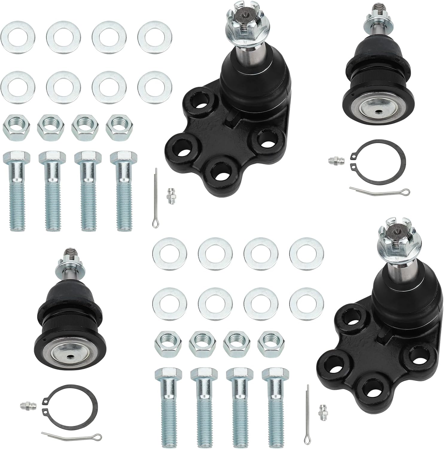 IRONTEK 4pcs K6540 K6539 Front Lower and Upper Ball Joints Fit for Chevrolet Silverado 1500 1999 2000 2001 2002 2003 2004 2005 2006, for GMC Sierra 1500 1999 2000 2001 2002 2003 2004 2005 2006