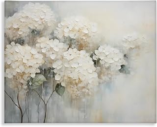 Subtle Fading White Hydrangeas, 16 x 20 Inch Canvas Wall Art