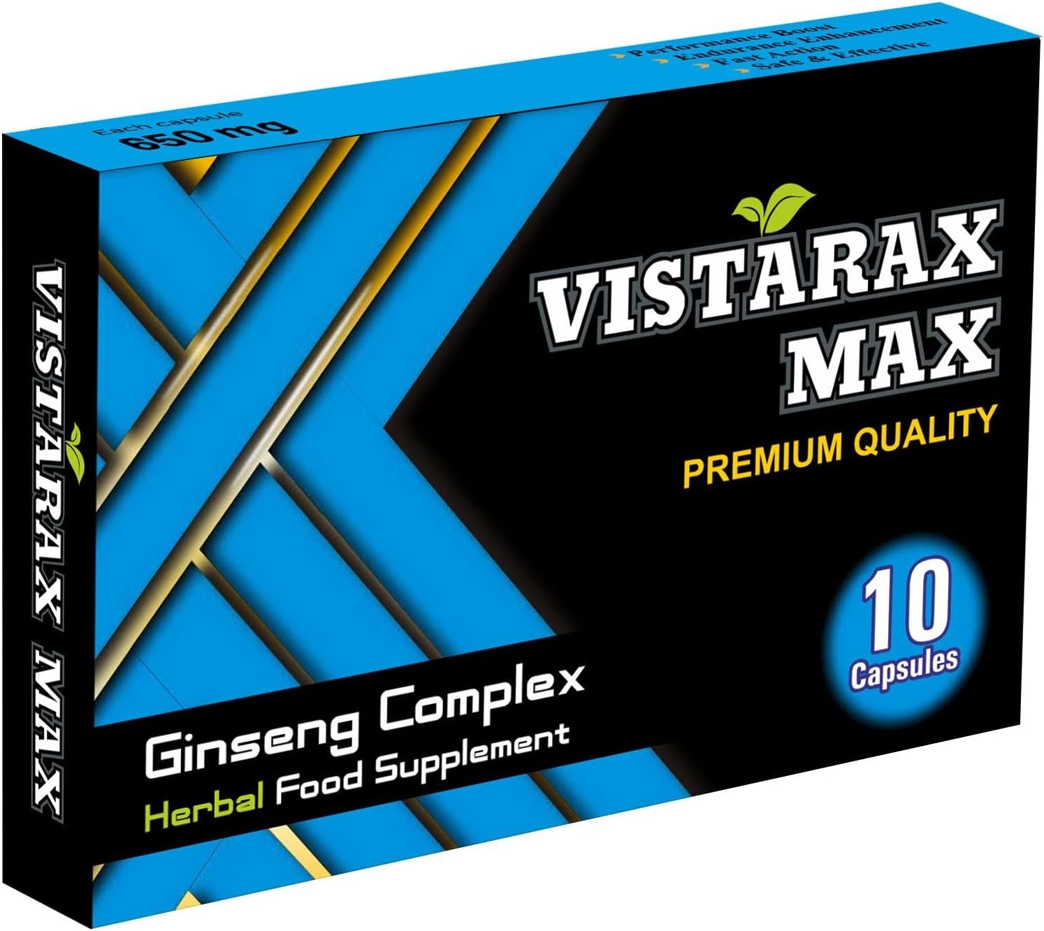 MAX – Stronger and Longer for Confident Performer – Ultra Strong Performance Enhancing Pills, Stamina Endurance Booster Blue Supplement Pills for Men – 10 Ginseng Capsules