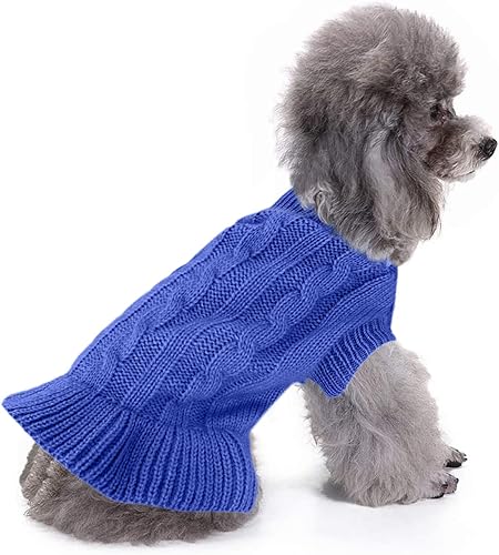 Miniatura 9 de Chborchicen - Suéter de punto para perros pequeños, suéter de punto para mascotas, gatos, abrigado, sudadera para perro, ropa de invierno, suéter