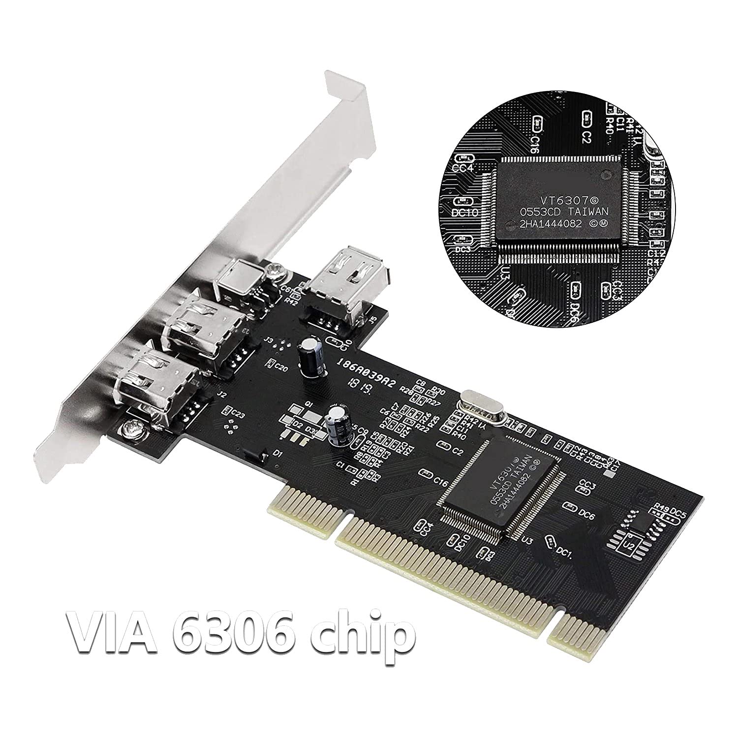 Uhidka 3X 3 Ports IEEE 1394 Carte Ligne de Feu PCI Ligne de Feu Adaptateur IEEE Carte Contrôleur PCI 1394 pour PC de Bureau