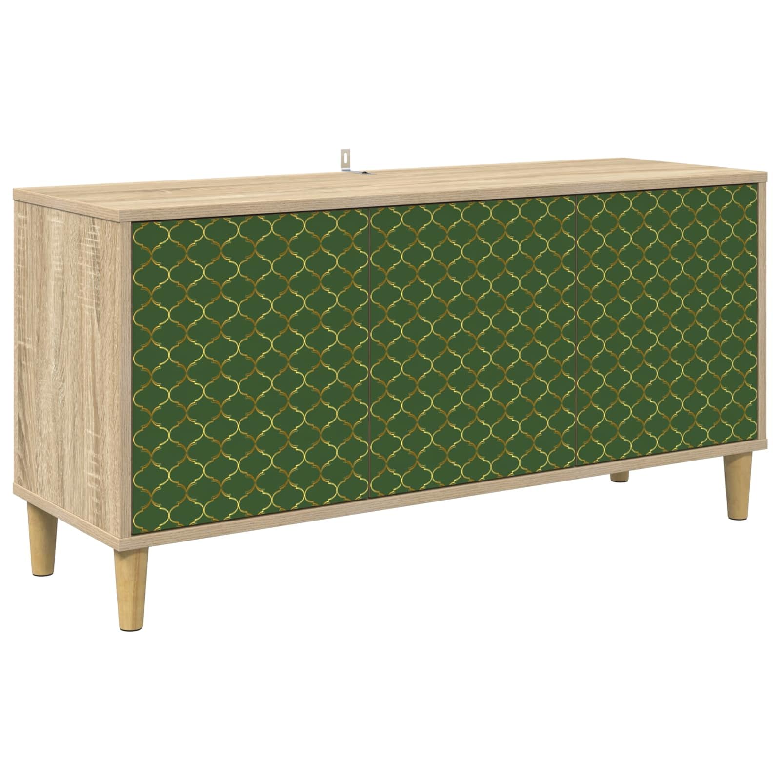Homgoday TV-Schrank GELEEN 102x33x50 cm Sonoma, Holzwerkstoff, 3 Türen, Modernes Design, erhöhte Füße, viel Stauraum, für Wohnzimmer, belastbar bis 30 kg 8007071