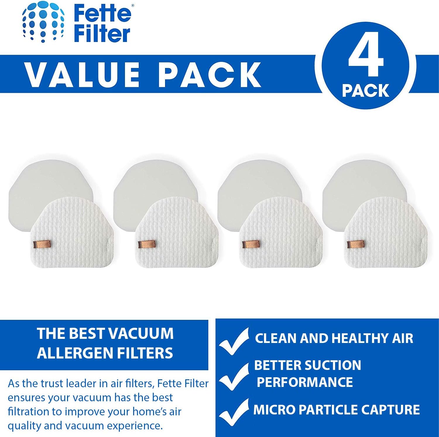 Fette Filter - Vacuum Filters Compatible with Shark Professional Upright Models NV450 Compare to Part # XFF450 •Contains 4 Foam Filters and 4 Felt Filters.