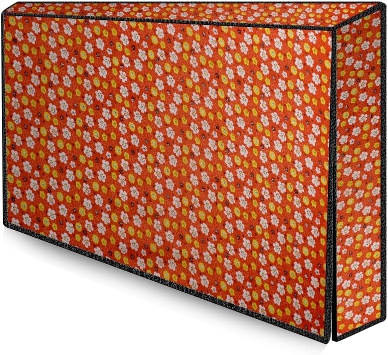 - The Furnishing Tree Polyester Waterproof & Dustproof LED/LCD/Monitor TV Cover Suitable for All Models of 50 Inch TV, Dimensions of the Cover WxHxD In Inches: ( 45x30x4 ), Mini Floral Pattern Orage