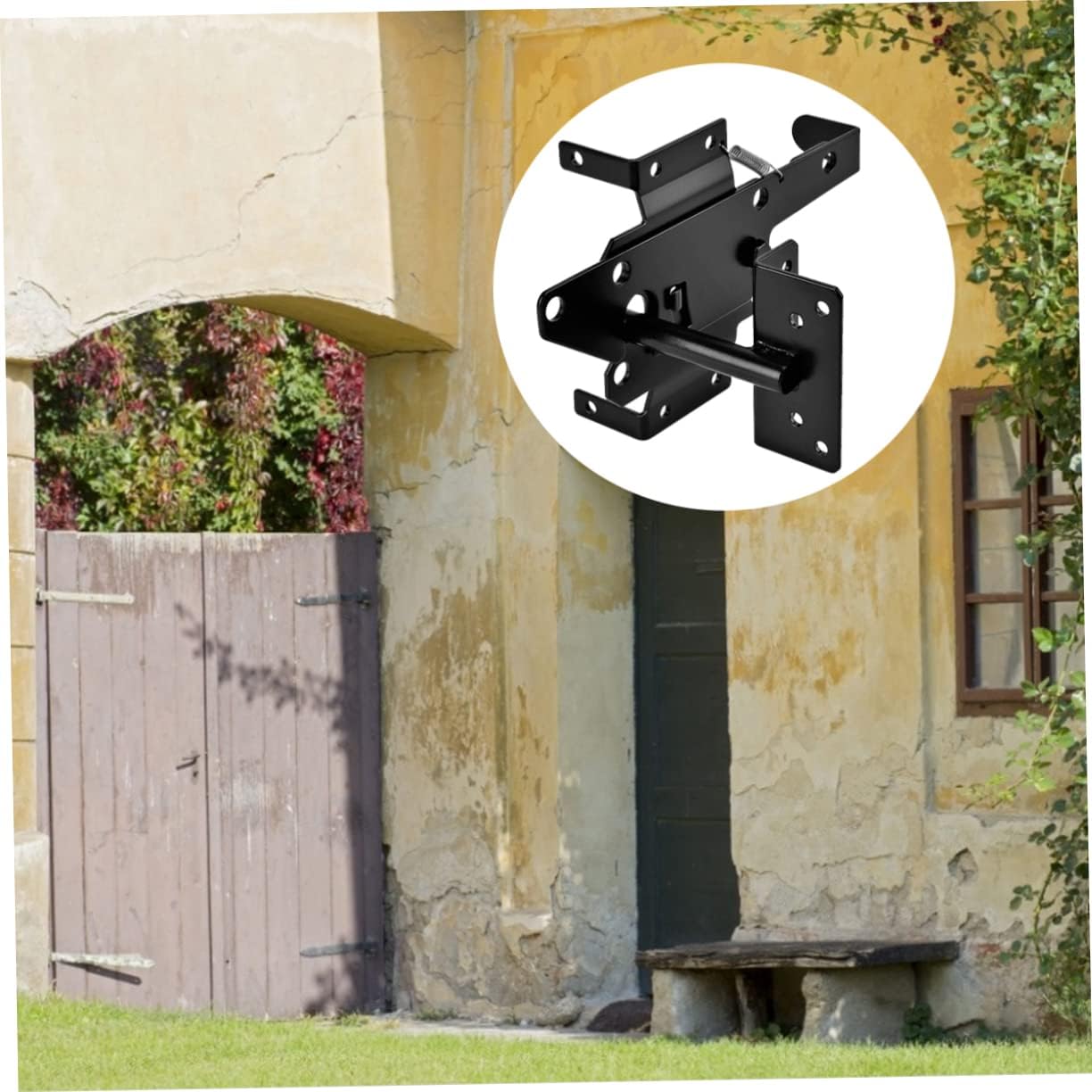 Automatic Gravity Lever Gate Latch Heavy Duty Door Lock for Gates Self-Locking Design with Fasteners for Secure Fencing Gardens Pools