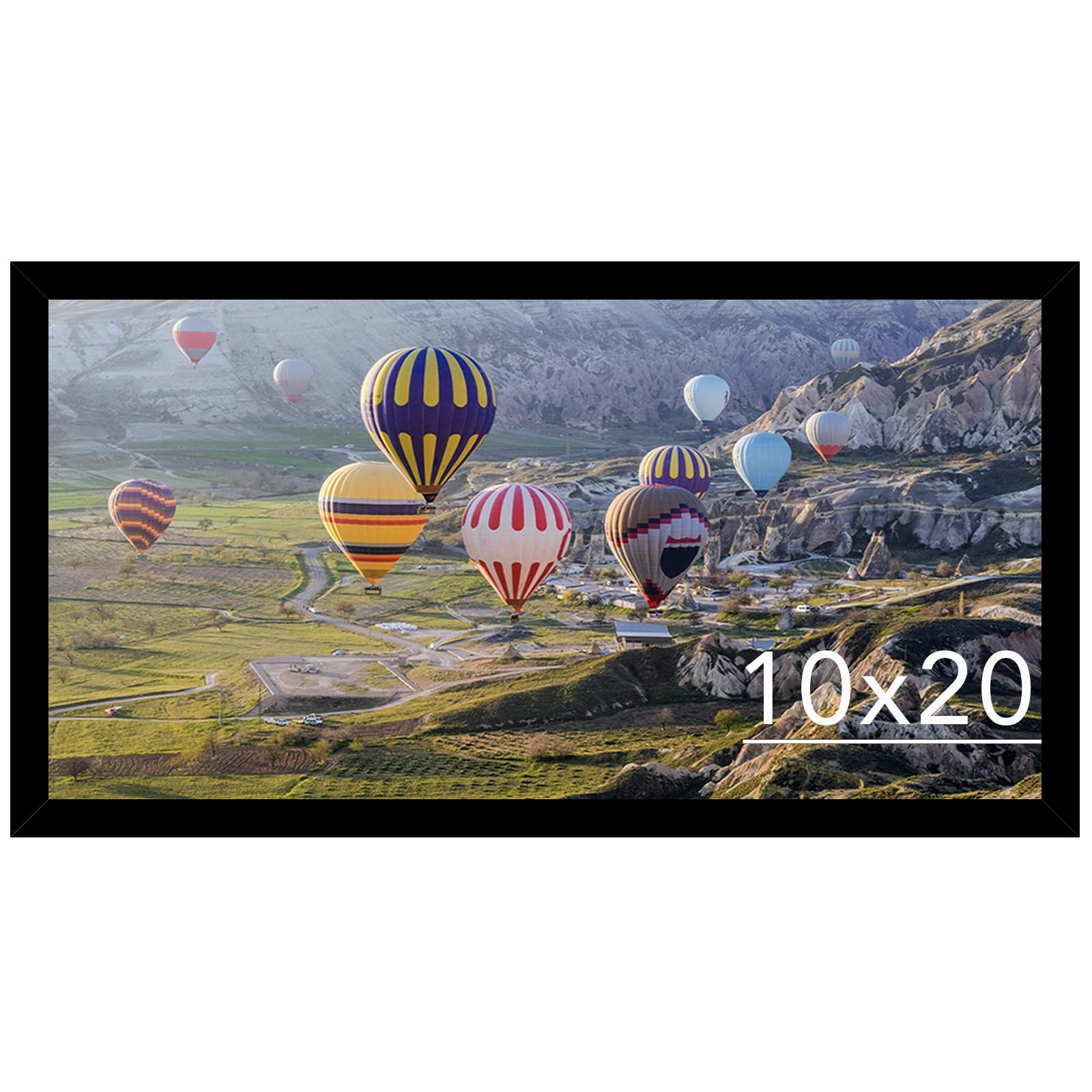 JCJMY 10x20 Picture Frame Black for Photo and Poster, Horizontal and Vertical Formats for Wall Hanging, 10 x 20 Wall Gallery Frame for Photos