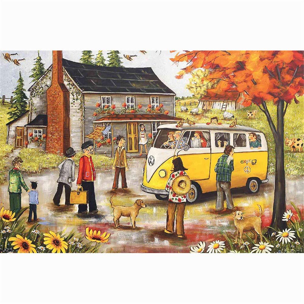 Peinture diamant bus tour 70x90cm broderie diamant