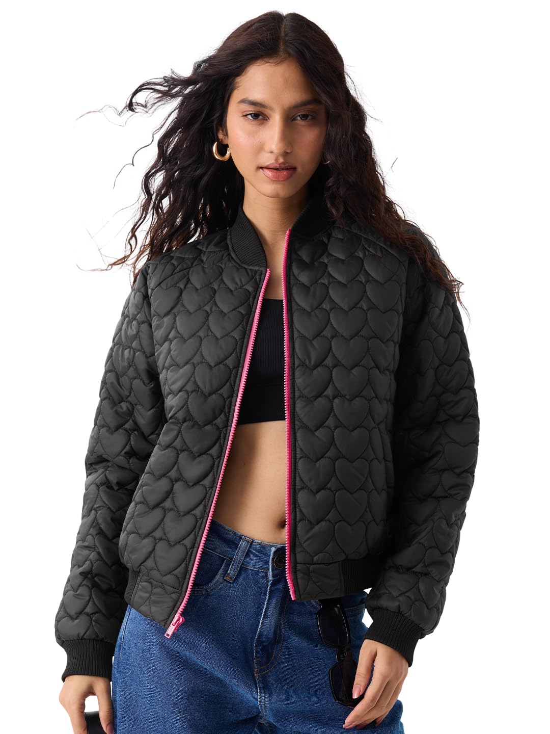 the souled store Heartfelt Women and Girls Long Sleeves Spread Collar Quilted Polyester Regular Fit Lightweight Summer Layering Puffer Jacket-picture-46