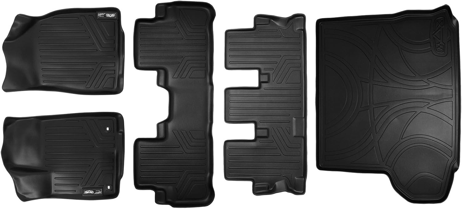 SMARTLINER Floor Mats 3 Rows and Cargo Liner Behind 2nd Row Set for 2014-2019 Toyota Highlander