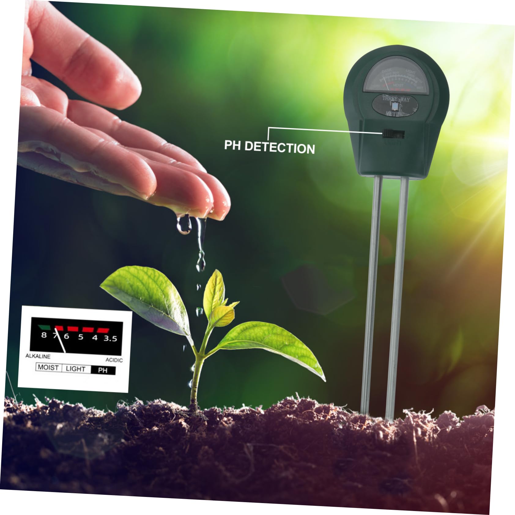 Sosoport 3 Stück 3 1 Bodentester Feuchtigkeit Sonde saftiger Boden Testen Heu Soil Tester erdfeuchtemesser Gartenboden-Tester Bodenprüfer Werkzeug zur Bodenanalyse Boden pH-Tester Abs Green