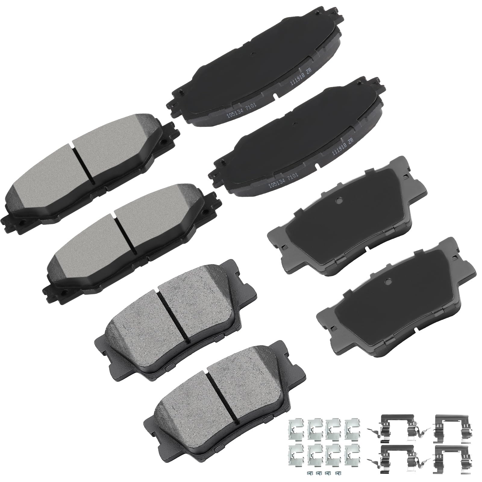 cciyu D1211 D1212 Ceramic Front Rear Brake Pad Set Fit For 2009-2010 For Pontiac Vibe,2009-2013 For Toyota Matrix,2011-2015 For Toyota For RAV4