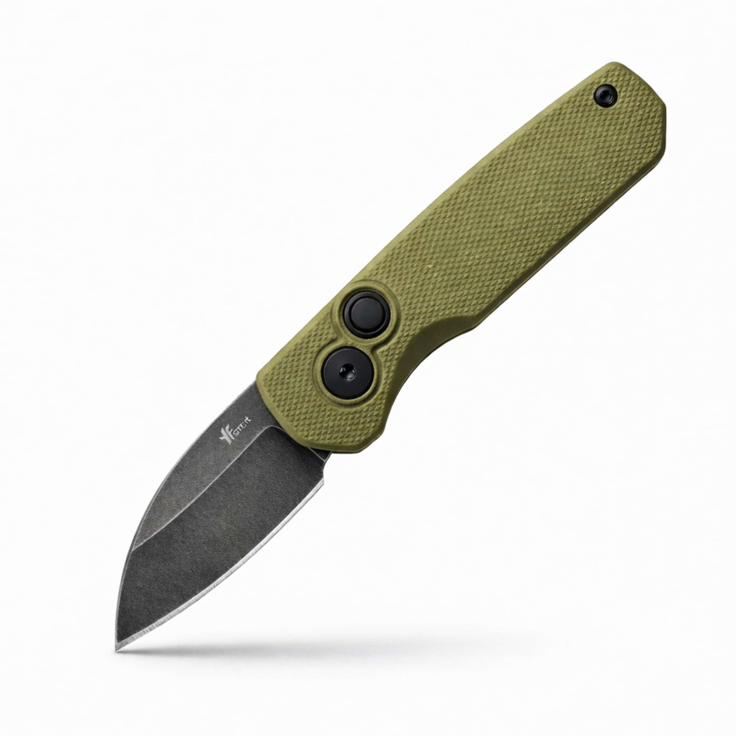 Kleines Klapptaschenmesser – 4,98 cm lange Wharncliffe-Klinge, D2-Stahl, strukturierter G10-Griff, Geschenk für Männer und Frauen zum täglichen Tragen, Camping, Wan (Grün)