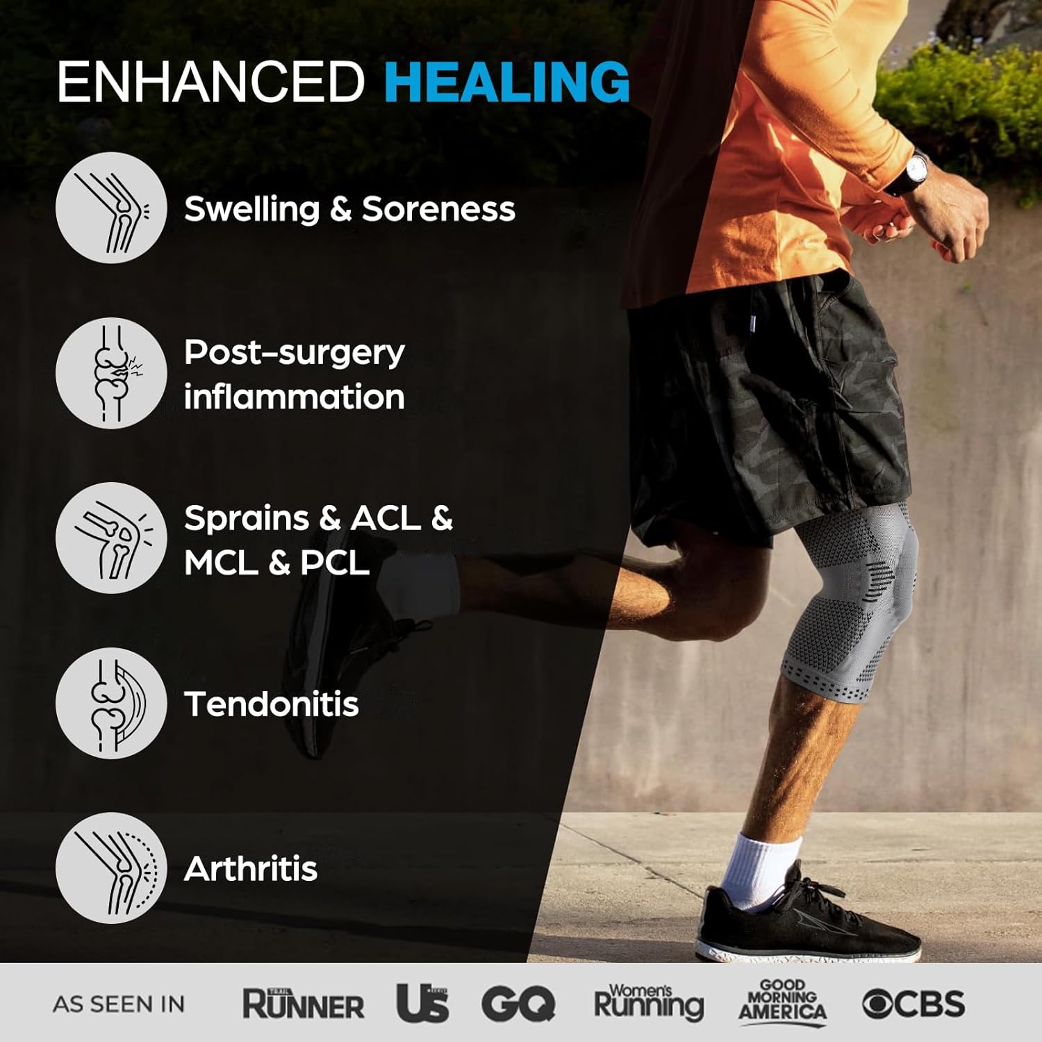 NEENCA Professional Knee Brace for Pain Relief, Medical Knee Support with Patella Pad & Side Stabilizers, Compression Knee Sleeve for Meniscus Tear, ACL, Joint Pain, Runner, Workout - FSA/HSA Eligible - Image 6