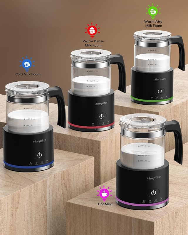Morpilot elektromos tejhabosító 130-500ml 600W 4az1-ben forró hideg tejhez