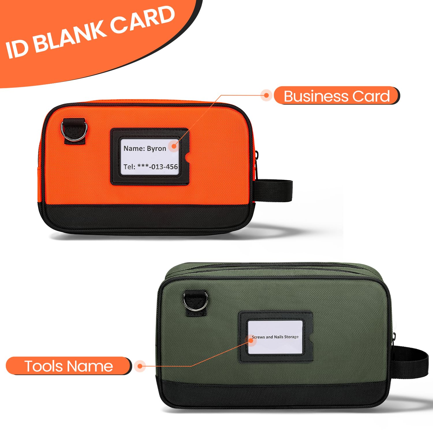 TUFFWORX 2 Pcs Small Tool Bags, Zippered Tool Pouch with Dual Compartment - Image 3